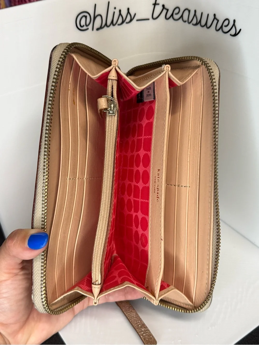 Kate Spade Metallic Silver Zip-Around Wristlet Wallet